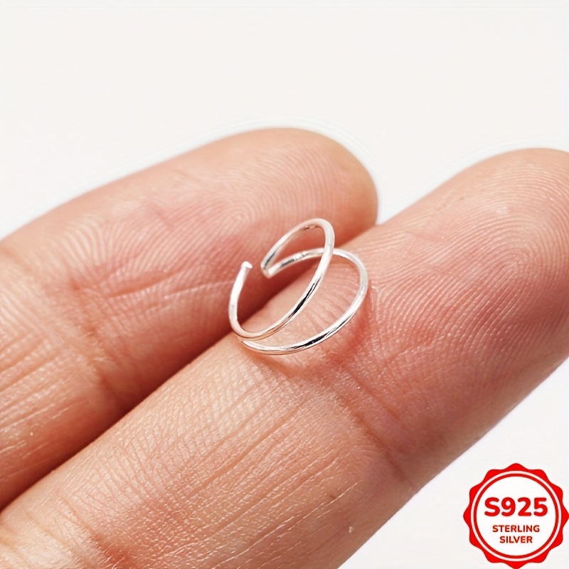 Women's S925 Sterling Silver Double Hoop Nose Ring